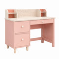 Kinderschreibtisch 120 × 60 × 105 cm in Rosa/Weiß mit 3 Schubladen, Ablagen und Lochplatte