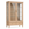Holz- und Glasvitrine in Natur/Braun/Transparent, 100 × 40 × 190 cm